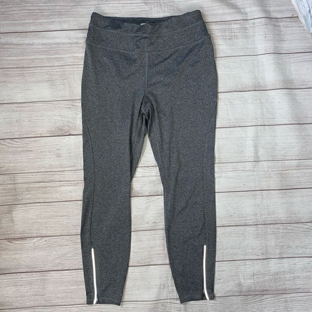 Reebok performance women L dri fit compression legging capris grey